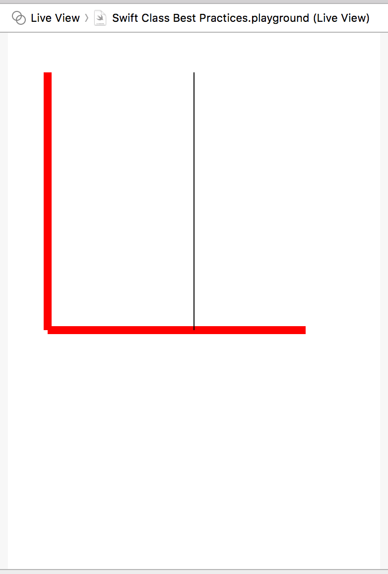Red angle with black line