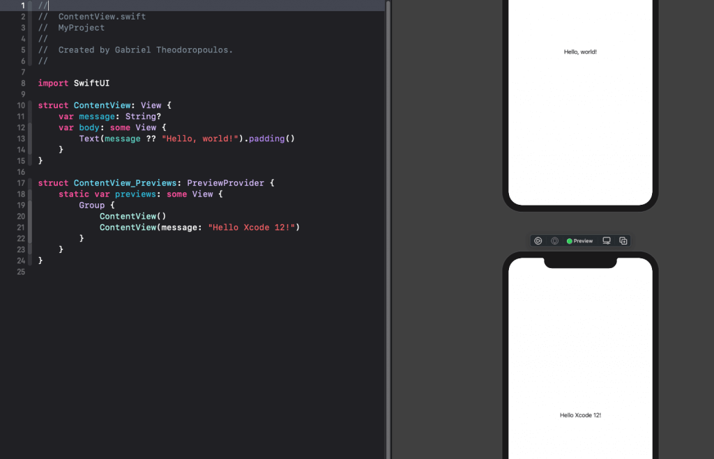 Xcode-12-swiftui-preview
