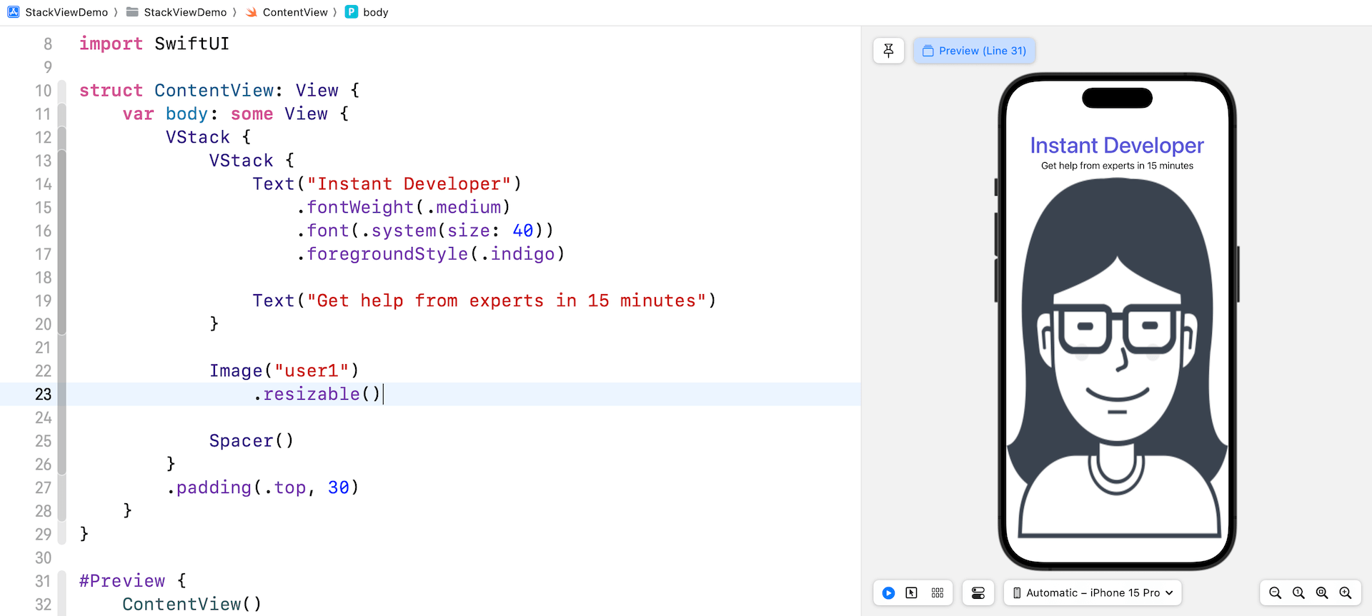 Figure 4-12. Using the resizable modifier