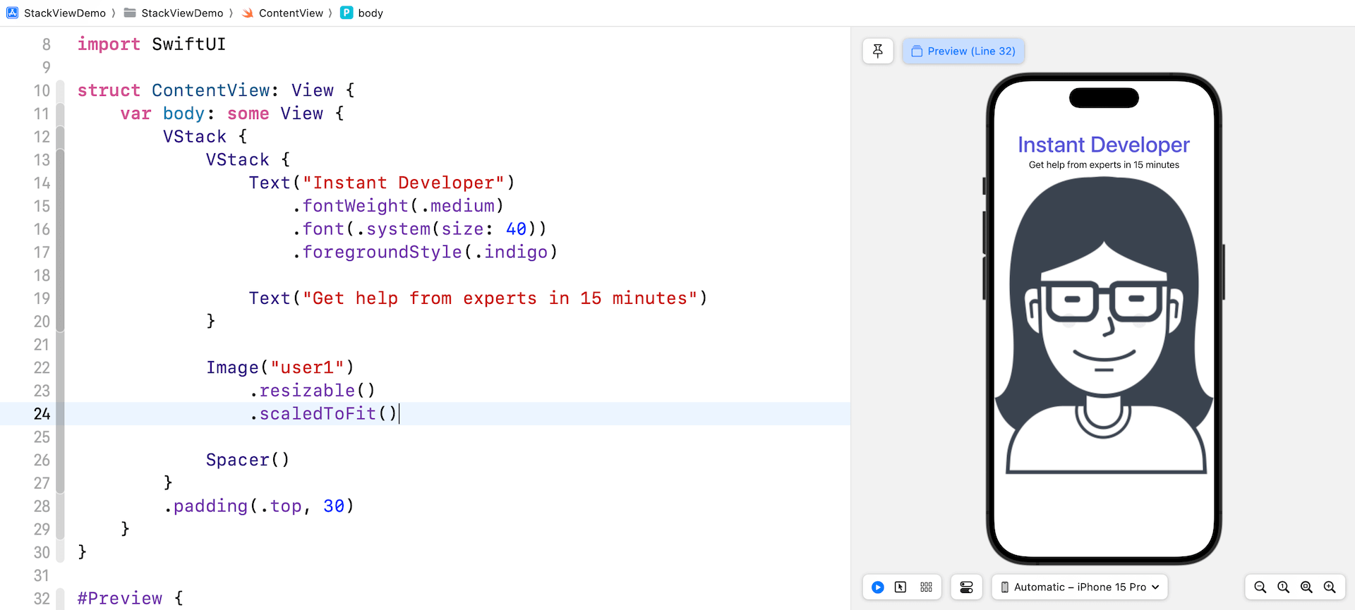 Figure 4-13. Using scaledToFit