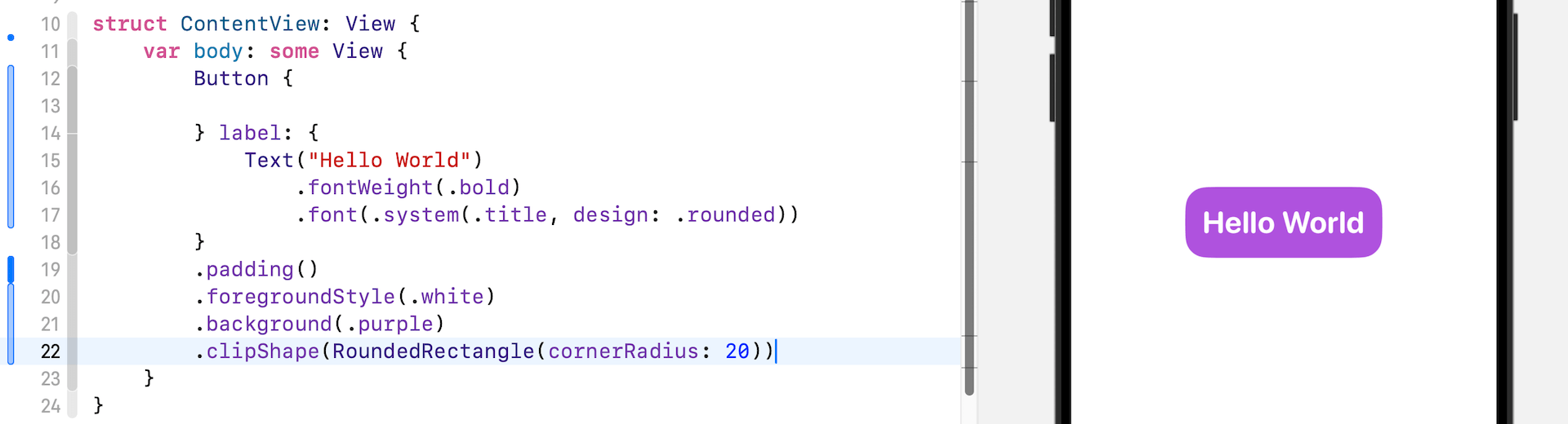 Figure 3-15. Creating a button with rounded corners