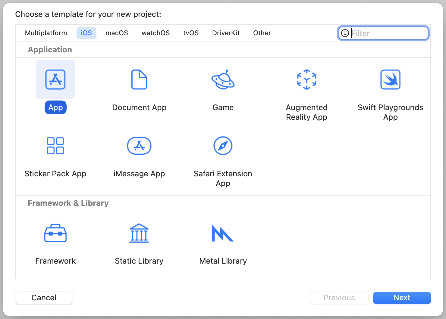 Figure 3-3. Choose the App template