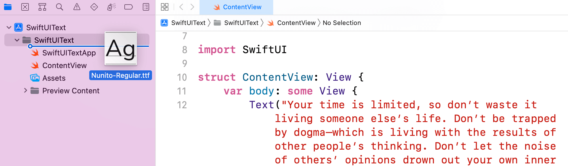 Figure 16. Adding the font file to the project